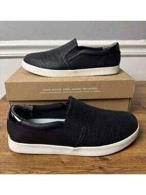 Dr. Scholl's Madison Low Top Women's Slip-On Sneakers Black Perf Size 10 W